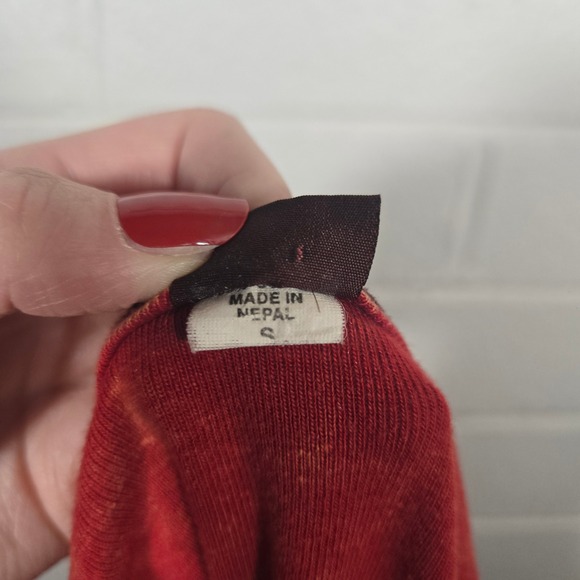 Vtg Cotton Oversized Embroidered Top Nepal Colorful Handmade Patchwork Small - Picture 6 of 7